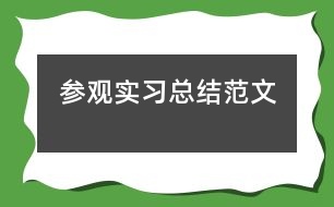 參觀實習(xí)總結(jié)范文