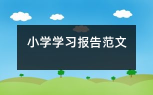 小學學習報告范文