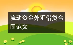 流動(dòng)資金外匯借貸合同范文