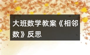 大班數學教案《相鄰數》反思