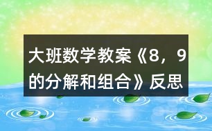 大班數(shù)學(xué)教案《8，9的分解和組合》反思