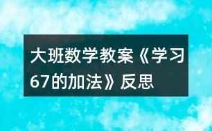 大班數(shù)學(xué)教案《學(xué)習(xí)6、7的加法》反思
