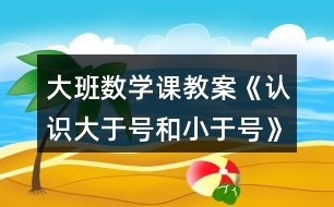 大班數學課教案《認識大于號和小于號》反思