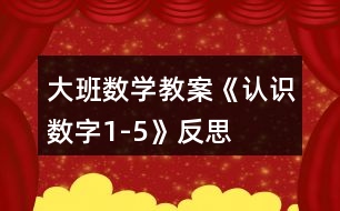大班數(shù)學教案《認識數(shù)字1-5》反思