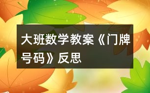 大班數(shù)學(xué)教案《門牌號碼》反思