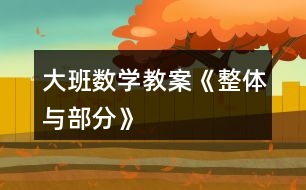 大班數(shù)學教案《整體與部分》