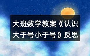 大班數(shù)學教案《認識大于號小于號》反思
