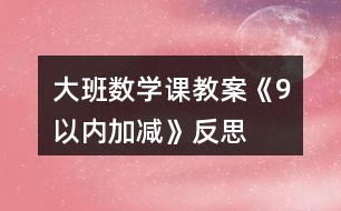 大班數(shù)學(xué)課教案《9以內(nèi)加減》反思
