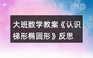 大班數學教案《認識梯形橢圓形》反思