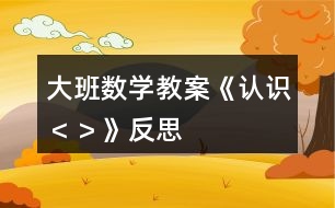 大班數(shù)學(xué)教案《認識“＜”、“＞”》反思