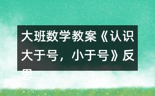 大班數(shù)學(xué)教案《認(rèn)識(shí)大于號(hào)，小于號(hào)》反思