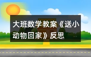 大班數(shù)學教案《送小動物回家》反思