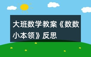 大班數(shù)學教案《數(shù)數(shù)小本領》反思
