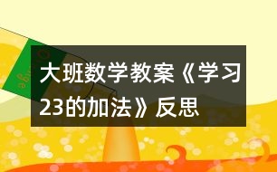 大班數(shù)學(xué)教案《學(xué)習(xí)2、3的加法》反思