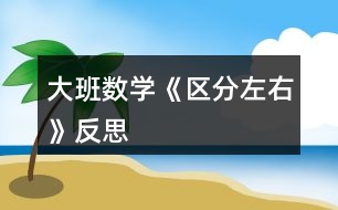 大班數(shù)學《區(qū)分左右》反思