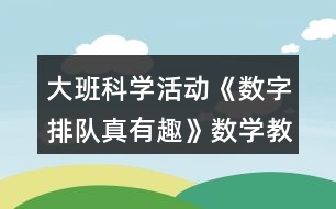 大班科學(xué)活動《數(shù)字排隊(duì)真有趣》數(shù)學(xué)教案