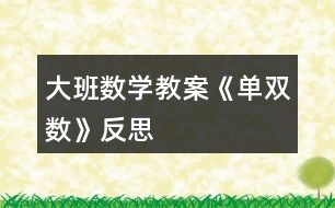 大班數學教案《單雙數》反思