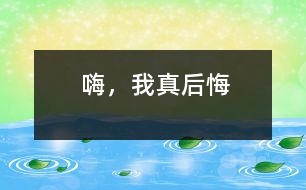 嗨，我真后悔