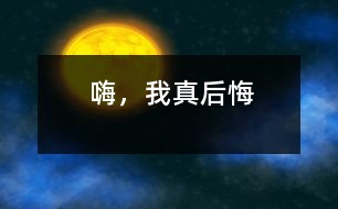 嗨，我真后悔