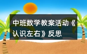 中班數(shù)學(xué)教案活動《認(rèn)識左右》反思