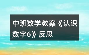 中班數(shù)學(xué)教案《認(rèn)識(shí)數(shù)字6》反思