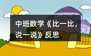 中班數(shù)學(xué)《比一比，說(shuō)一說(shuō)》反思