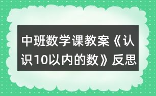 中班數(shù)學(xué)課教案《認(rèn)識(shí)10以?xún)?nèi)的數(shù)》反思