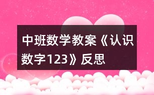 中班數(shù)學(xué)教案《認(rèn)識(shí)數(shù)字1、2、3》反思