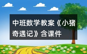 中班數(shù)學教案《小豬奇遇記》含課件