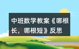 中班數(shù)學(xué)教案《哪根長，哪根短》反思