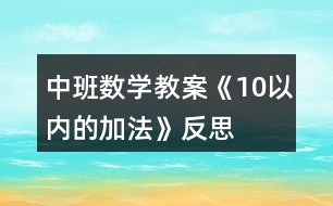 中班數(shù)學(xué)教案《10以?xún)?nèi)的加法》反思