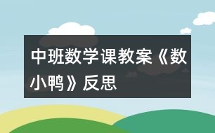 中班數(shù)學課教案《數(shù)小鴨》反思