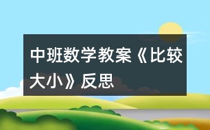 中班數(shù)學教案《比較大小》反思