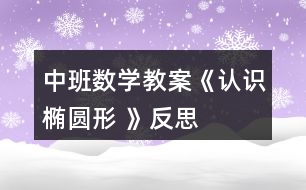 中班數(shù)學(xué)教案《認識橢圓形 》反思