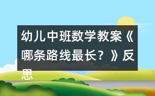 幼兒中班數(shù)學(xué)教案《哪條路線最長？》反思