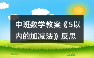 中班數(shù)學(xué)教案《5以?xún)?nèi)的加減法》反思