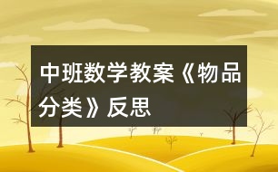 中班數(shù)學(xué)教案《物品分類(lèi)》反思