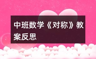 中班數(shù)學(xué)《對稱》教案反思