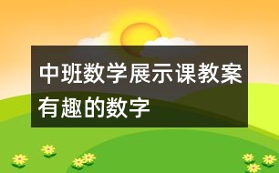 中班數(shù)學展示課教案——有趣的數(shù)字