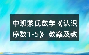 中班蒙氏數學《認識序數1-5》 教案及教學活動反思