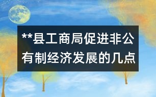 **縣工商局促進(jìn)非公有制經(jīng)濟(jì)發(fā)展的幾點(diǎn)做法和體會
