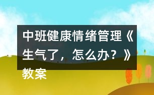 中班健康情緒管理《生氣了，怎么辦？》教案反思
