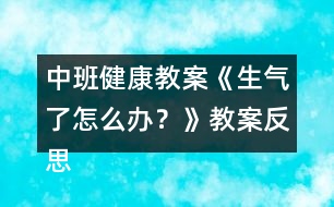 中班健康教案《生氣了怎么辦？》教案反思 （情緒調(diào)節(jié)）