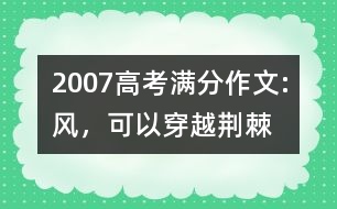 2007高考滿分作文:風(fēng)，可以穿越荊棘