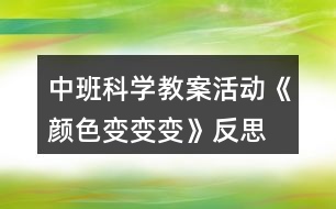 中班科學教案活動《顏色變變變》反思