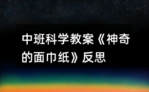 中班科學教案《神奇的面巾紙》反思