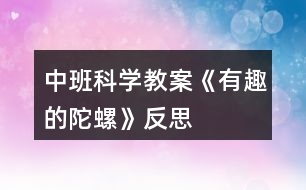 中班科學教案《有趣的陀螺》反思