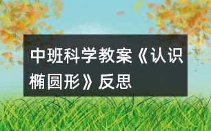 中班科學(xué)教案《認識橢圓形》反思