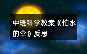 中班科學教案《怕水的傘》反思