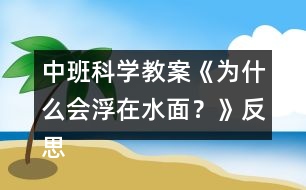 中班科學(xué)教案《為什么會浮在水面？》反思